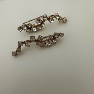 Silver and gold crystal dangle earrings